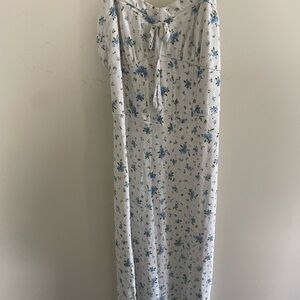 Wild Fable Floral Midi Dress - White and Blue